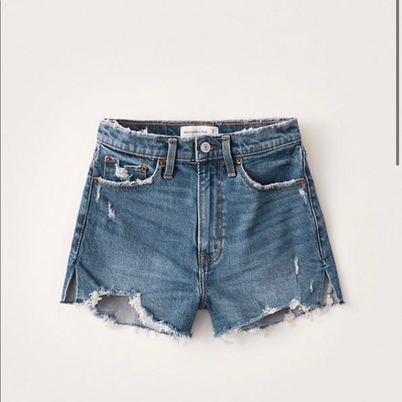 Abercrombie & Fitch Pants - Abercrombie - Distressed High Waist Mom Shorts